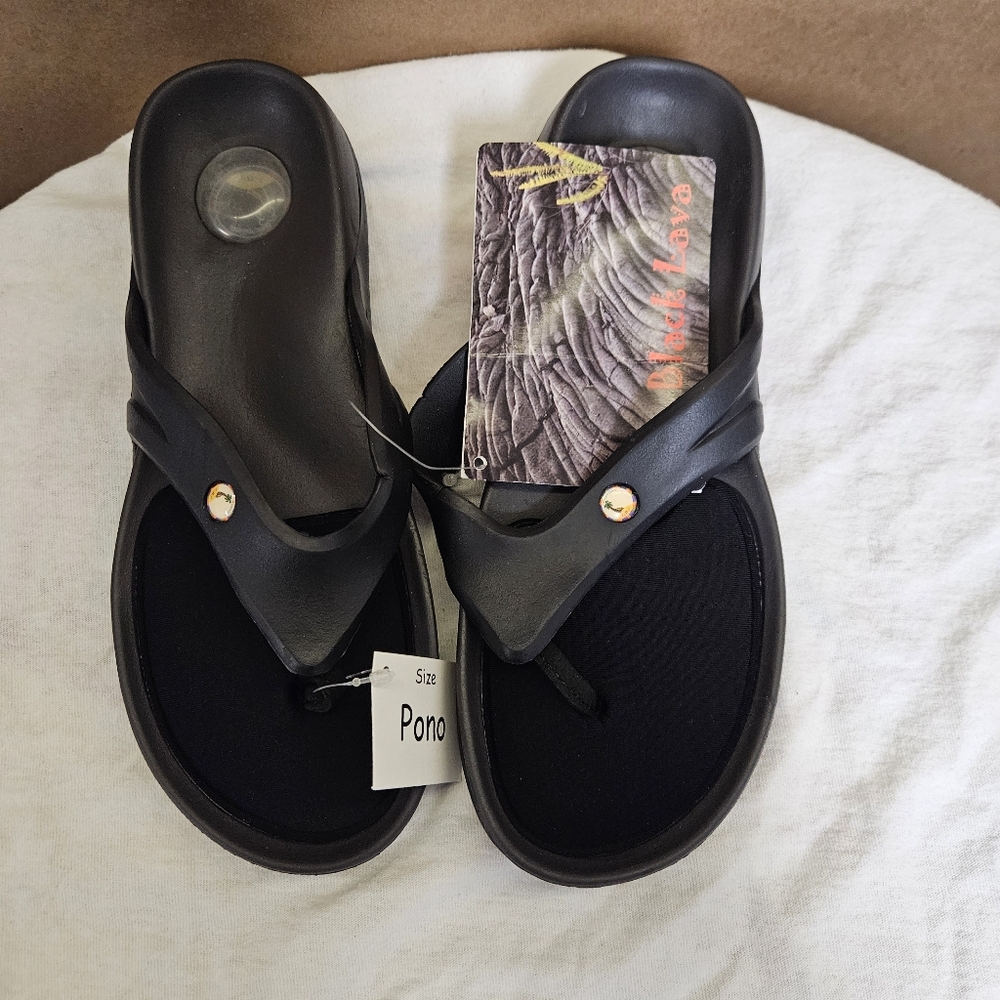 O ' o Black Lava Sandals Women Size 8 - Picture 7 of 16